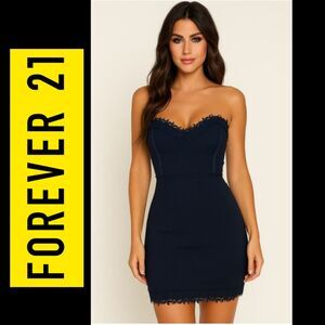 Forever 21 Black Strapless Bodycon Dress (Size S)